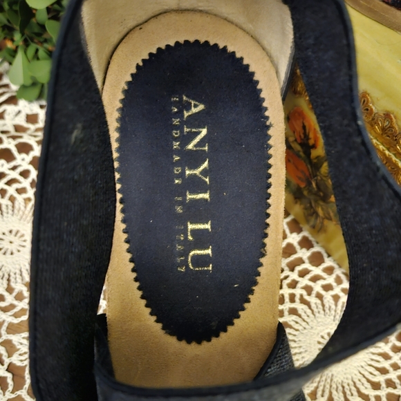 ANYI LU Handmade Italian Wedge Sandals EU 38 1/2 US 8-8.5 - Picture 4 of 5